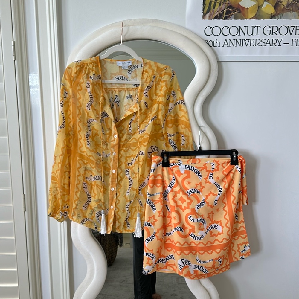 Never fully dressed - Yellow J'adore Mini Jaspre Skirt × Shirt set